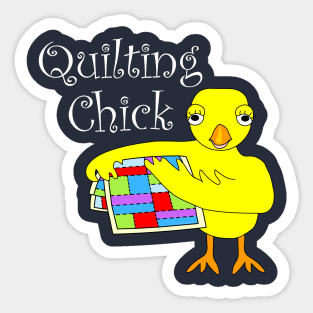 Quilting Chick White Text Sticker